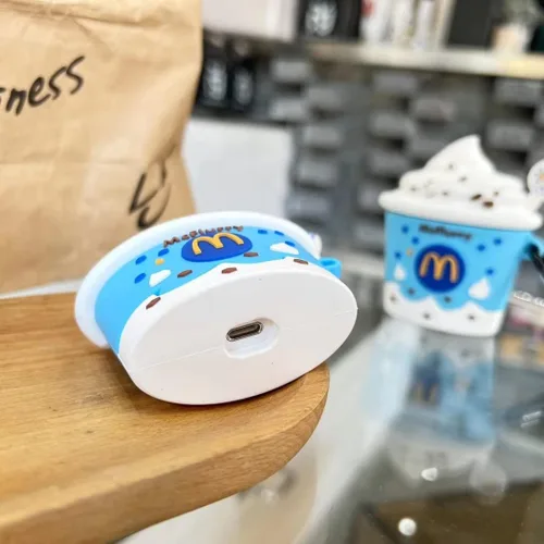 Miniatura 4 de Funda para AirPod Pro 2, bonita y divertida taza de helado Kawaii a la moda para AirPods Pro de 2ª generación 2022 lanzado en 2022 (azul)