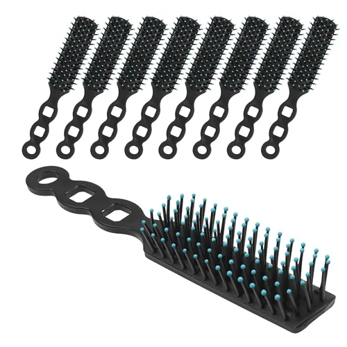 Miniatura 9 de Cepillos de pelo a granel para personas sin hogar, paquete de 12 cepillos de pelo a granel para cabello rizado, ondulado, secado de pelo, Negro