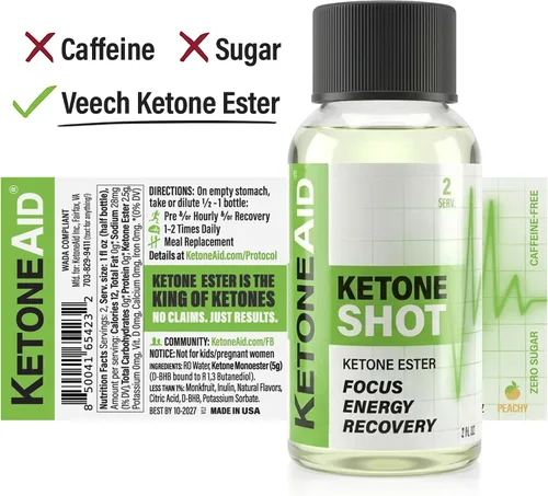 Miniatura 2 de KetoneAid Ketone Shot Energía de éster cetónico Sin azúcar, sin cafeína (12 unidades)