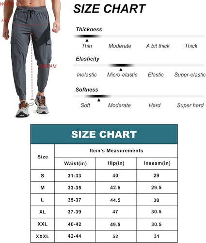 Miniatura 6 de Libin Pantalones deportivos ligeros para hombre de secado rápido para senderismo correr entrenamiento atletismo viajes golf casual para exteriores