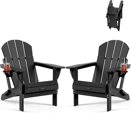 Miniatura 47 de MUCHENGHY Sillas Adirondack plegables, sillas de patio, sillas de césped, silla para exteriores, silla Adirondack de plástico, hoguera, resistente a