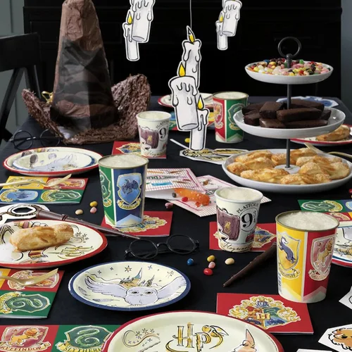Miniatura 4 de Vasos de papel de Harry Potter, 9 onzas, diseño mágico multicolor, suministros perfectos para fiestas de cumpleaños y eventos temáticos, paquete de 8