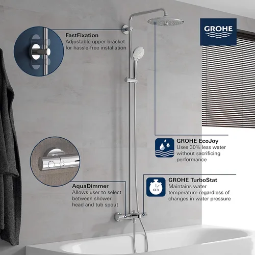 Miniatura 2 de GROHE 26177002 Euphoria 260 - Sistema termostático de baño/ducha, 1,75 gpm, cromado Starlight