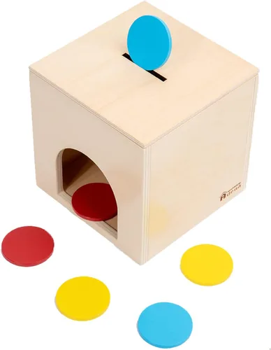 Miniatura 8 de Adena Montessori Kit de juego 6 en 1, 3 cajas de anidación y apilamiento, juego de caída de permanencia de objetos, caja de monedas, cosecha