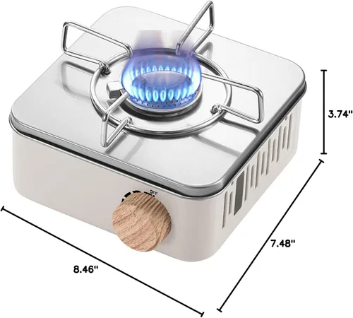 Miniatura 8 de Estufa de camping al aire libre, estufa de butano portátil, válvula de gas de acero inoxidable, estufa de propano para camping, barbacoa, picnic