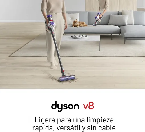 Miniatura 2 de Dyson Aspiradora inalámbrica V8, limpia suelos duros y alfombras, desenreda, se convierte en portátil, 115AW, 2 modos de potencia, hasta 40 minutos¹