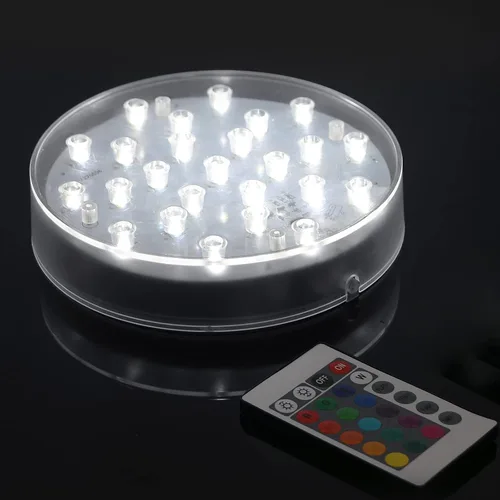 Miniatura 11 de LARDUX Base de luz LED recargable con control remoto, pantalla LED redonda de 4 pulgadas, pedestal, luz multicolor para jarrón, arte de cristal