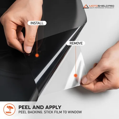 Miniatura 8 de MotoShield Pro 5% VLT Nano Ceramic Tinte para Ventanas de Automóvil 20" pulgadas x 5' pies Rollo 2PLY Alto Rechazo de Calor y Reducción