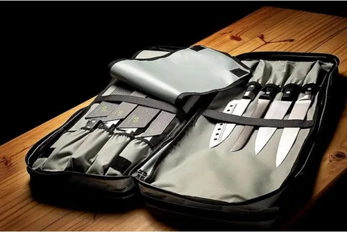 Miniatura 5 de EVERPRIDE - Bolsa para cuchillos de chef con capacidad para 20 cuchillos MÁS compartimento grande con cremallera para herramientas de cocina – Bolsa