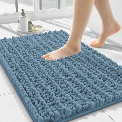 Miniatura 250 de Smiry Alfombras de Baño 24x16 pulgadas, Alfombras de Baño de Chenilla Extra Suaves y Absorbentes, Respaldo de Goma Antideslizante, Lavable a Máquina