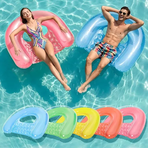 PuppyuWill - Paquete de 5 flotadores de piscina para adultos, diseño minimalista para silla de piscina, 46 x 36 pulgadas, colores que aumentan el