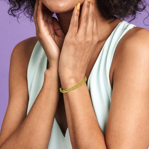 Miniatura 3 de Pulsera de cuentas Babalawo chapada en oro verde y amarillo para mujer, hermosa pulsera de orulla chapada en oro, elegante joyería de protección