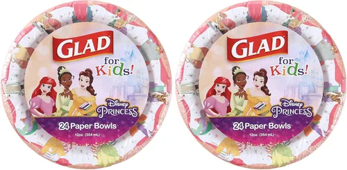 Miniatura 7 de Glad para Niños Cuencos de Papel para Aperitivos Disney Princess de 12 oz - La Magia Está en Todos Nosotros - Cuencos Desechables Duraderos