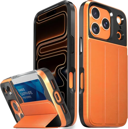 Miniatura 73 de VENA vCommute Funda tipo cartera compatible con Apple iPhone 14 (15.5 cm), funda de cuero con tapa plegable, tarjetero con función de soporte
