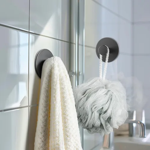 Miniatura 6 de bussdis Ganchos Multifuncionales para Toallas para Pared de Baño - Acero Inoxidable Extra Adhesivo, Soporta hasta 12 LB, Ganchos para Abrigos