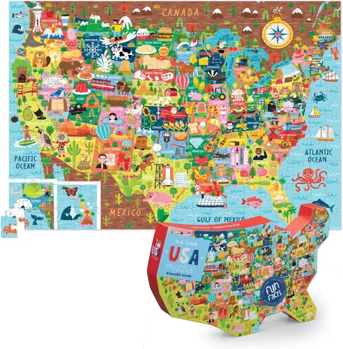 Miniatura 6 de Rompecabezas de 200 piezas del mapa del mundo y cartel a juego de Crocodile Creek.