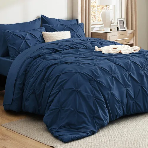 Miniatura 33 de Bedsure - Juego de edredón tamaño matrimonial verde azulado - Juego de ropa de cama tamaño matrimonial en una bolsa de 7 piezas, juego de cama 14
