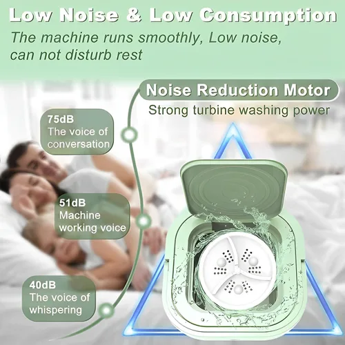 Miniatura 5 de Lavadora portátil, mini lavadora, 8L, limpieza profunda de ropa interior, ropa de bebé o artículos pequeños, perfecta para camping, apartamentos