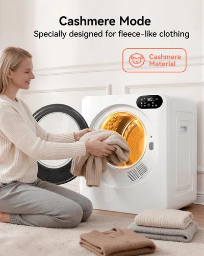 Miniatura 4 de Euhomy Secadora portátil de 1.5 pies cúbicos, secadora de ropa de 850 W con tambor de acero inoxidable, 4 funciones, panel de control LED, secadores