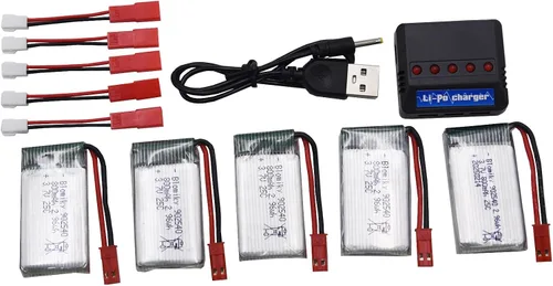 Miniatura 4 de Blomiky Paquete de 5 baterías recargables de 3.7 V 800 mAh 25C Li-po JST y placa 4 en 1 para MJX X300C X400W X600 X800 RC Quadcopter Drone / 3.7V