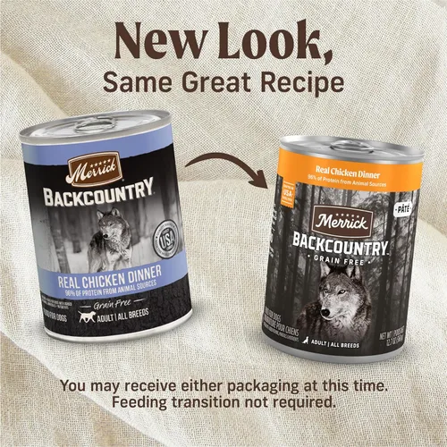 Miniatura 2 de Merrick Backcountry - Alimento enlatado prémium sin granos, receta húmeda suave y saludable, cena de pollo real, paquete de 12 latas de 12.7 onzas