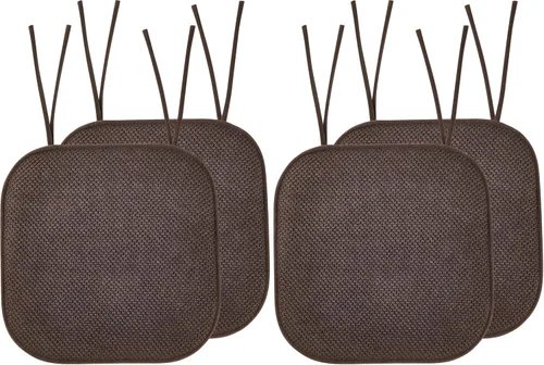 Miniatura 65 de Elegant Comfort Fundas de cojín para silla con lazos y parte trasera de goma antideslizante, espuma viscoelástica gruesa, almohadilla de cojín