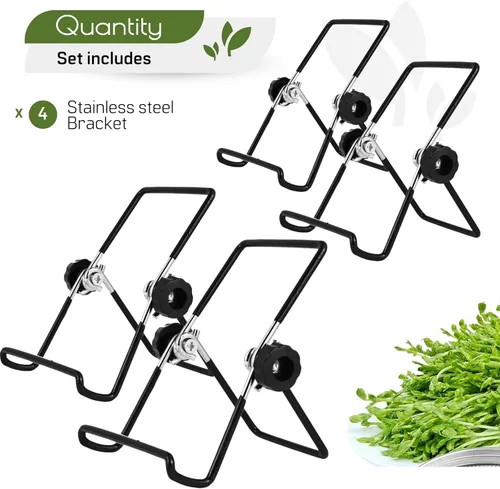 Miniatura 3 de 4 soportes de germinación para tarro Mason – Kit de germinación de 4 soportes para tarros Mason para boca ancha y regular, kit de soporte de acero