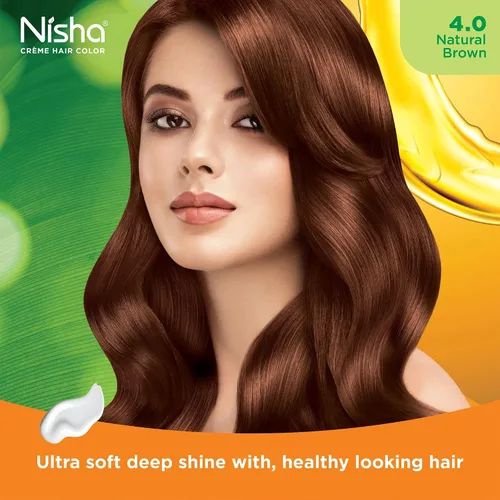 Miniatura 4 de Nisha Crème - Tinte permanente para el cabello, color marrón natural (paquete de 2)