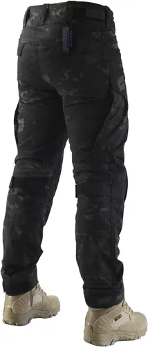 Miniatura 2 de ZAPT Pantalones de combate Airsoft Paintball para hombre, pantalones tácticos con rodilleras, camuflaje de caza, pantalones militares negro