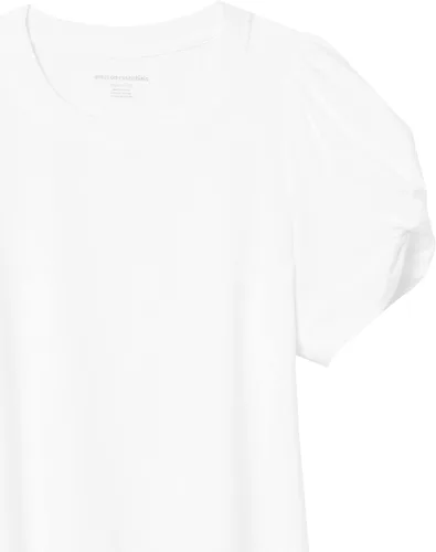 Miniatura 5 de Tienda Essentials Camiseta de manga torcida con cuello redondo para mujer