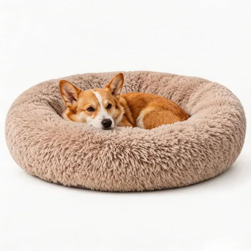 Miniatura 21 de Calming Donut Dog and Cat Bed for Indoor Cats, Anti-Anxiety Round Fluffy Soft Washable Small Pet Bed for Puppy and Kitten, Warming Comfortable