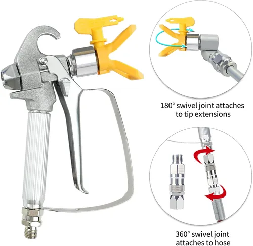 Miniatura 5 de Pulverizador de Pintura Sin Aire 3000PSI 750W Máquina de Pulverización Sin Aire de Alta Eficiencia, Pistola de Pintura con Soporte para Bricolaje
