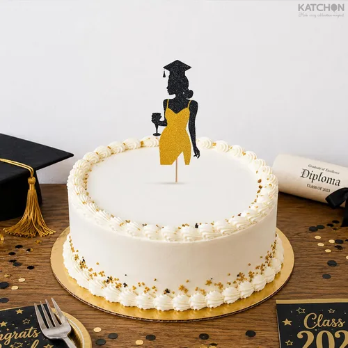 Miniatura 6 de Graduation Decorations 2026, Pack of 1, Glitter Graduation Cake Decorations, Graduation Cake Decorations 2026, Class of 2026 Cake Decorations, Grad