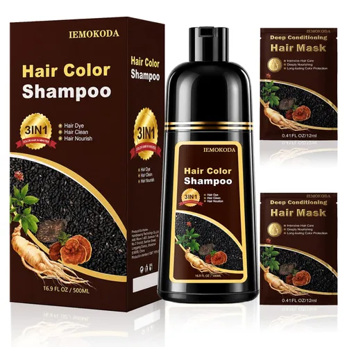 Miniatura 8 de YOCISKU Hair Dye Shampoo, 3 in 1 Gray Hair Coverage Herbal Dye Shampoo For natural-looking shine Ammonia-free fresh aroma stays gentle on