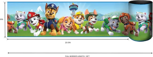 Miniatura 4 de RoomMates RMK12133BD Paw Patrol Cenefa de Papel Tapiz Despegar y Pegar
