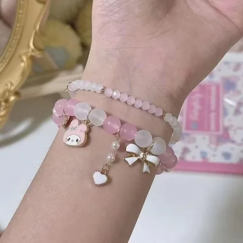 Miniatura 2 de NIQIPOK Juego de pulseras Kawaii con cuentas de cristal elástico de dibujos animados para joyas de amistad