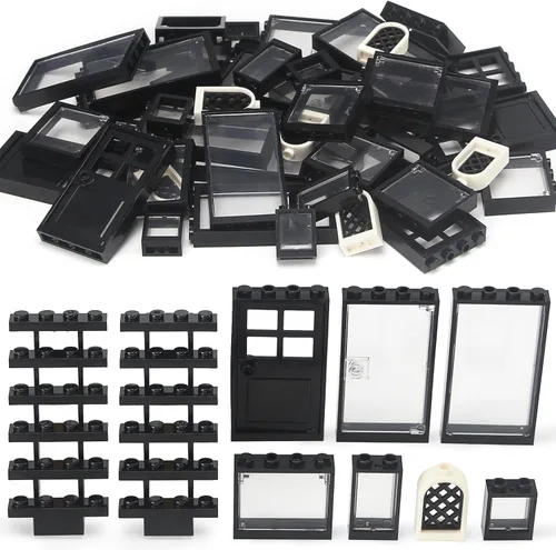 Miniatura 2 de Set de Ventanas y Puertas para Interior Decoración Accesorios Kit de Bloques de Construcción MOC 118 Piezas y Partes Compatibles con Principales
