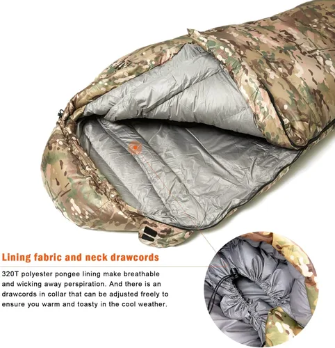 Miniatura 5 de Akmax.cn - Saco de dormir militar con plumón para clima frío