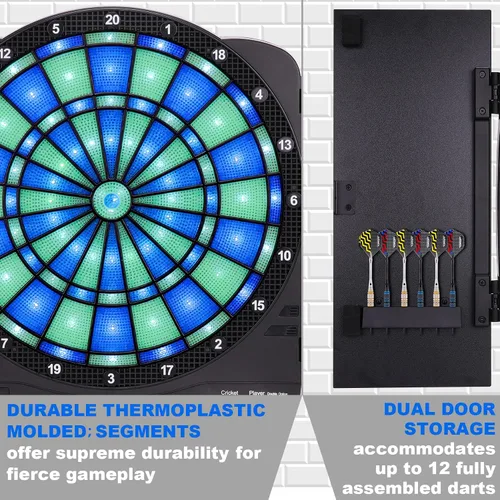 Miniatura 3 de Turnart Electronic Dart Board,13 inch Illuminated Segments Light Based Games Electric Dartboard for Adults Tested Tough Segment for Enhanced