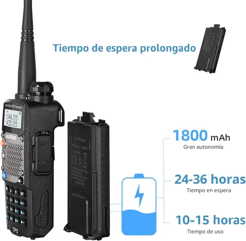 Miniatura 6 de BAOFENG Radioaficionado UV-5R versión mejorada de 8 W, UV5R de 2ª generación (versión de actualización UV5R) 1 paquete