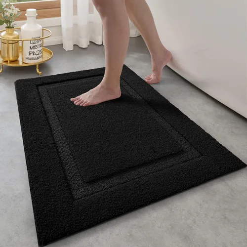 Miniatura 32 de LUMI Alfombras grandes y ultrasuaves para baño, antideslizantes con respaldo de goma, tapete de baño absorbente y lavable de secado rápido, alfombra