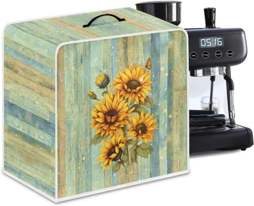 Miniatura 44 de Funda para cafetera, poliéster, azul, se adapta a la mayoría de máquinas de café estándar, protector resistente al polvo, huellas dactilares