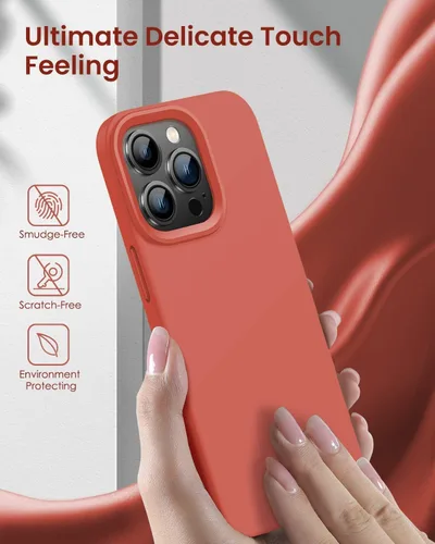 Miniatura 4 de Funda diseñada para iPhone 14 Pro Max, funda protectora de silicona líquida a prueba de golpes con forro de microfibra suave antiarañazos, ultra
