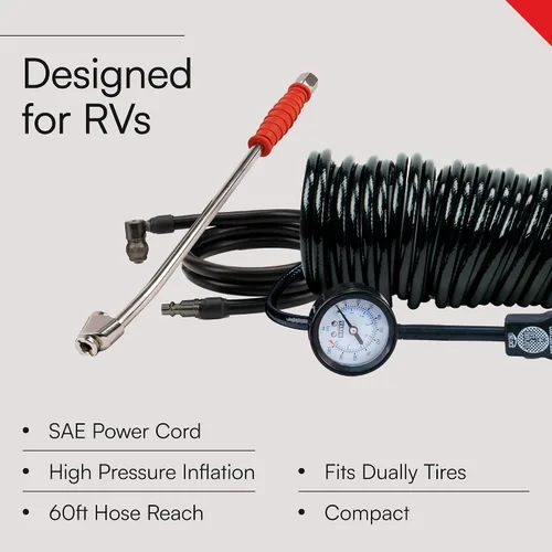 Miniatura 3 de VIAIR 400P-RV EF Flujo Mejorado - 40144 Compresor de Aire Portátil Inflador de Neumáticos de 12V con Pistola de Inflado para RV, Caña de 90 Grados
