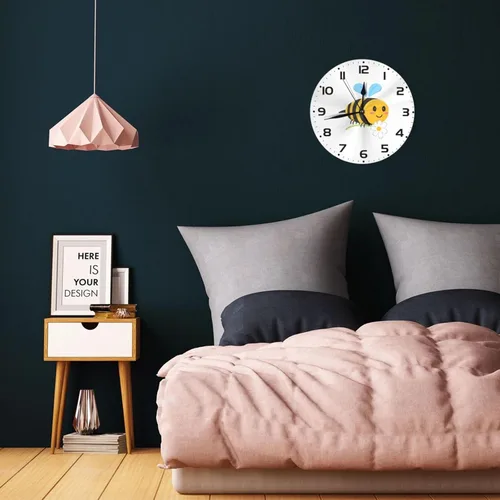 Miniatura 5 de Bee - Reloj de pared para niños, 10 pulgadas, silencioso, sin tictac, fácil de leer, reloj de pared para niños y niñas, decorativo para habitación