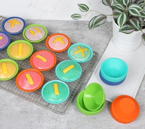Miniatura 4 de Webake 36 piezas de silicona de platino Puto Molder filipino de tamaño mediano, 2.75 pulgadas reutilizable Kutsinta para vaporera, taza de repuesto