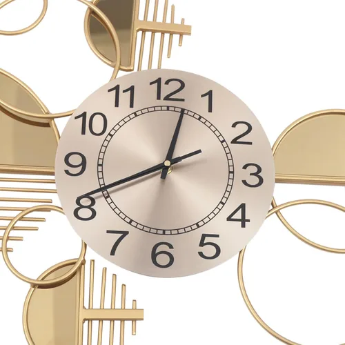 Miniatura 4 de Reloj de pared grande, 33 pulgadas de largo x 17 pulgadas de alto, moderno reloj de pared silencioso con esfera dorada, reloj retro de metal
