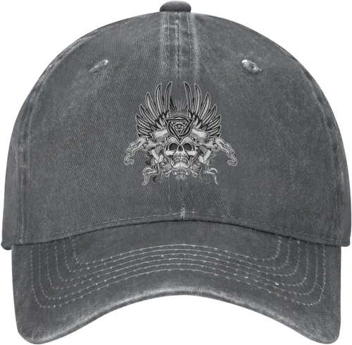 Miniatura 2 de Cowboy Hat Trendy Hats for Man and Women Djustable Four Season Outdoor Baseball Cap of Hell Skull with Angel Deep Heather