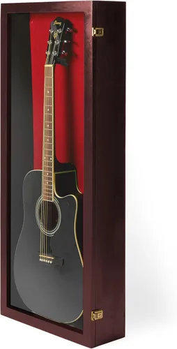 Miniatura 17 de PENNZONI Vitrina de guitarra acústica - Estuche acrílico para guitarra acústica - Soporte de pared para guitarra hecha de marco de madera dura