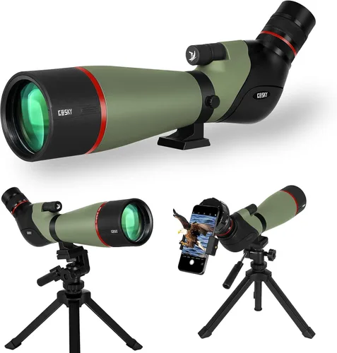 Miniatura 8 de Gosky Actualizado 20-60x80 Alcance de Observación con Trípode, Bolsa de Transporte - Alcance BAK4 Angulado para Tiro al Blanco, Caza, Observación